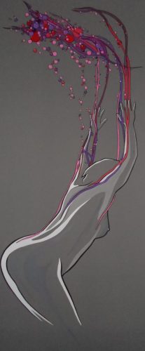 Extase 01(80x190cm-acrylique sur store)