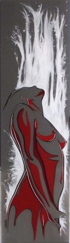Extase 04(52x190cm-acrylique sur store)