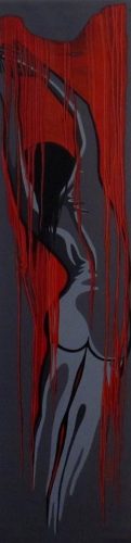 Extase 07(52x190cm-acrylique sur store)