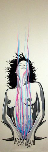 Extase 09(52x190cm-acrylique sur store)