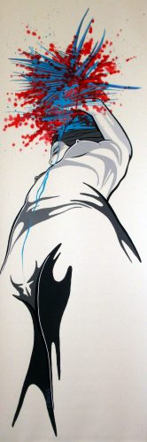 Extase 10(52x190cm-acrylique sur store)DISPONIBLE ATELIER Contacter l'Artiste