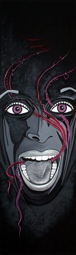 Portrait 03(60x190cm-acrylique sur store)