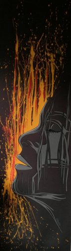 Portrait 04(60x190cm-acrylique sur store)DISPONIBLE ATELIER Contacter l'Artiste