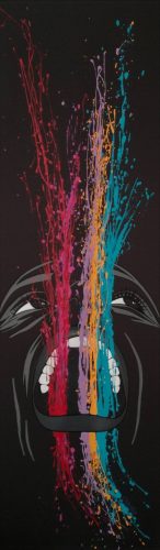 Portrait 05(60x190cm-acrylique sur store)DISPONIBLE ATELIER Contacter l'Artiste